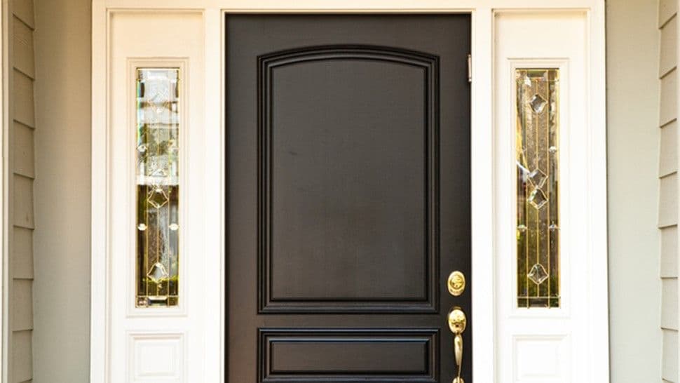 White House with Brown Wood Door